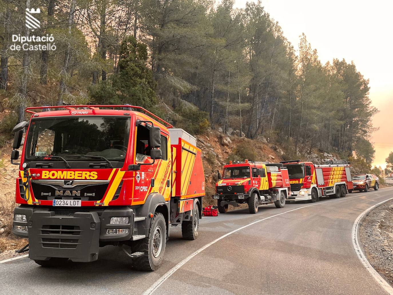 Incendio forestal en Villanueva de Viver