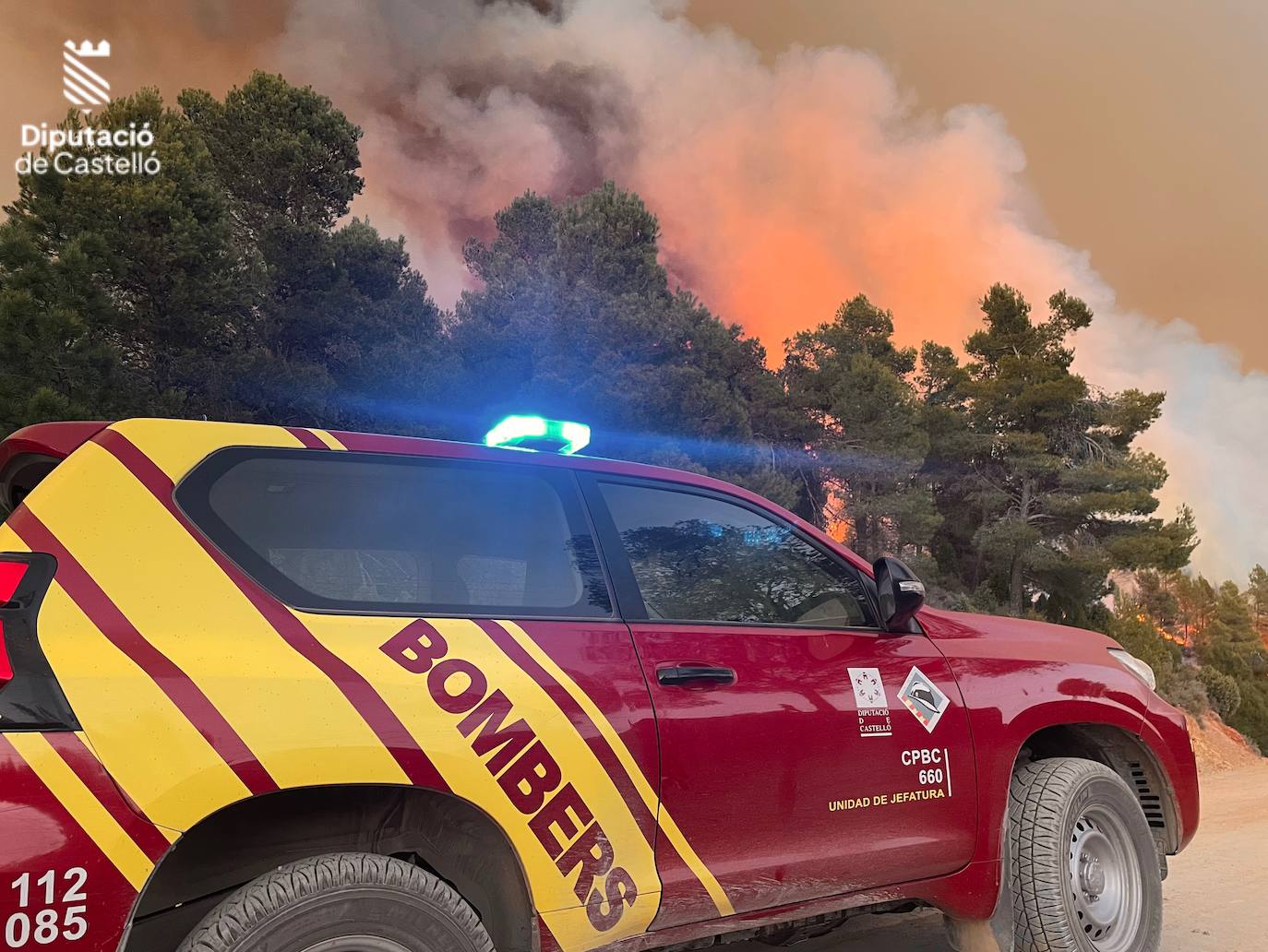 Incendio forestal en Villanueva de Viver