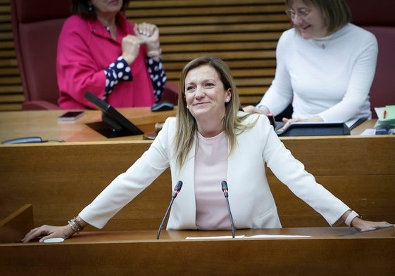 María Quiles, de Ciudadanos, llorando durante su intervención.