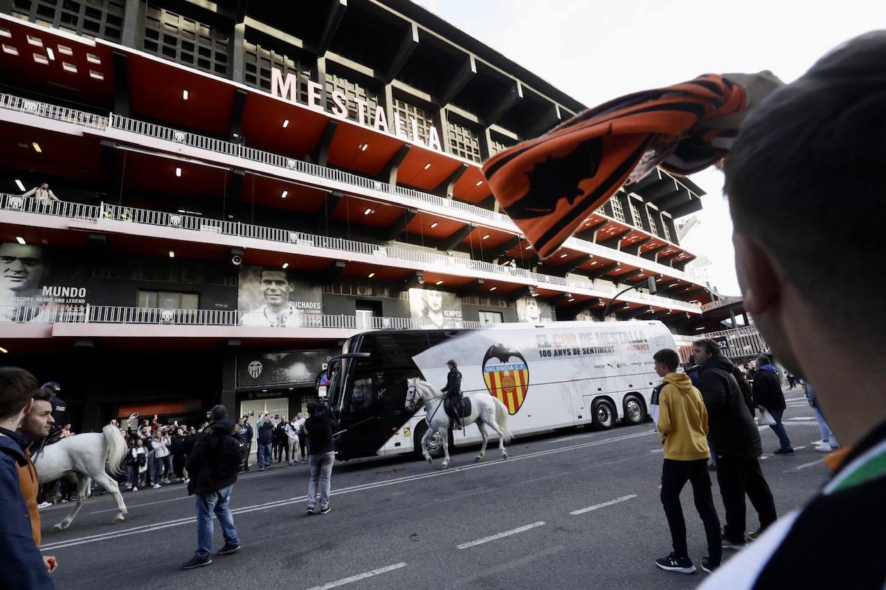 Así ha sido la llegada del Valencia a Mestalla