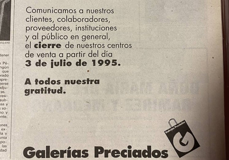 Inserción publicitaria de despedida.