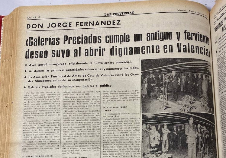 Crónica de la apertura publicada en LAS PROVINCIAS del 14 de octubre de 1077.