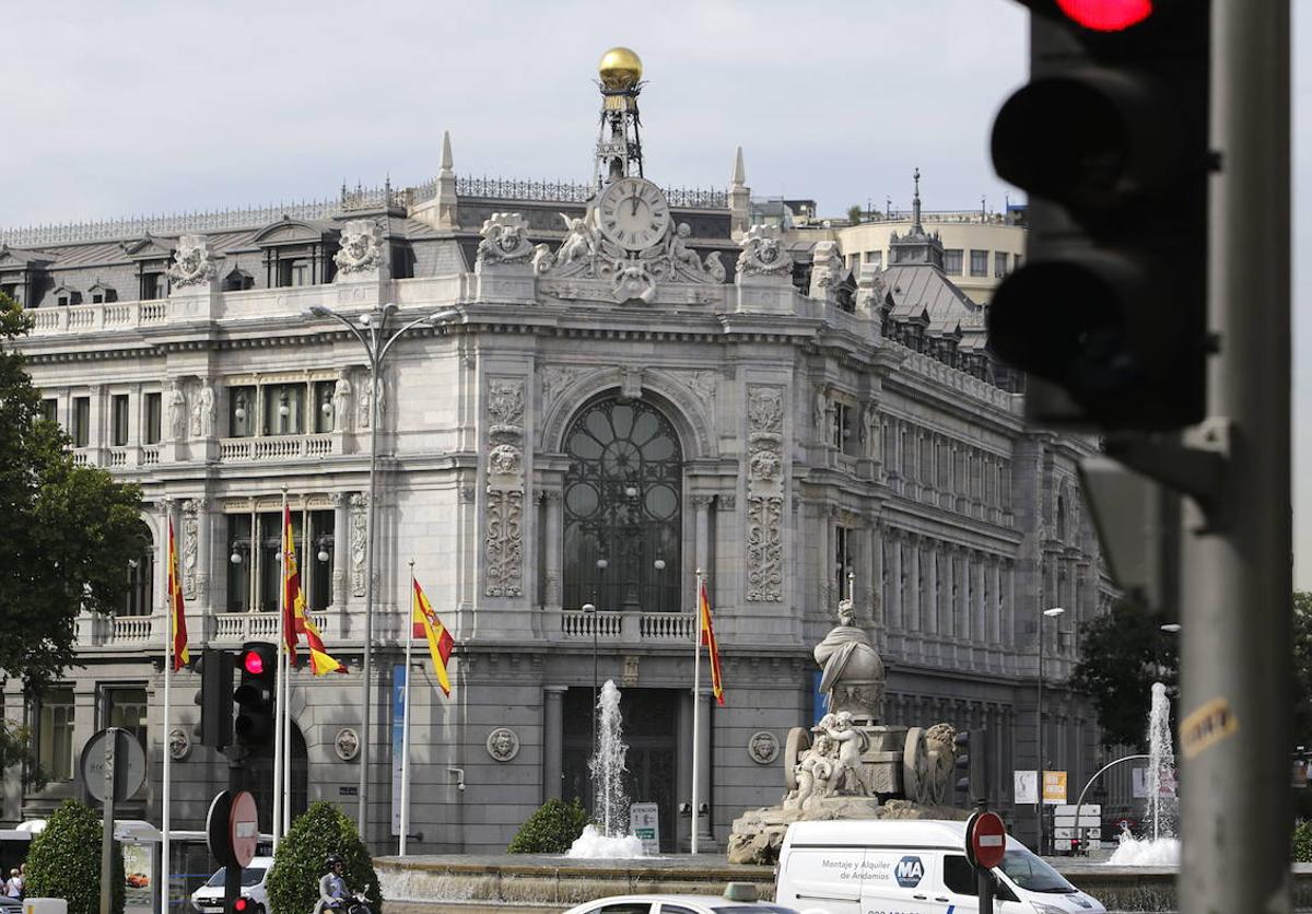 Fachada de la sede del Banco de España en Madrid.