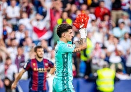 Dani Cárdenas, durante un partido del Levante.