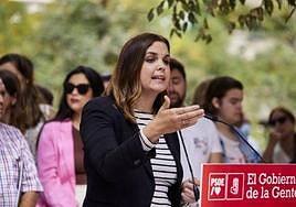 La vicealcaldesa, Sandra Gómez, en un acto del PSPV-PSOE.