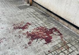 Restos de sangre de la víctima.