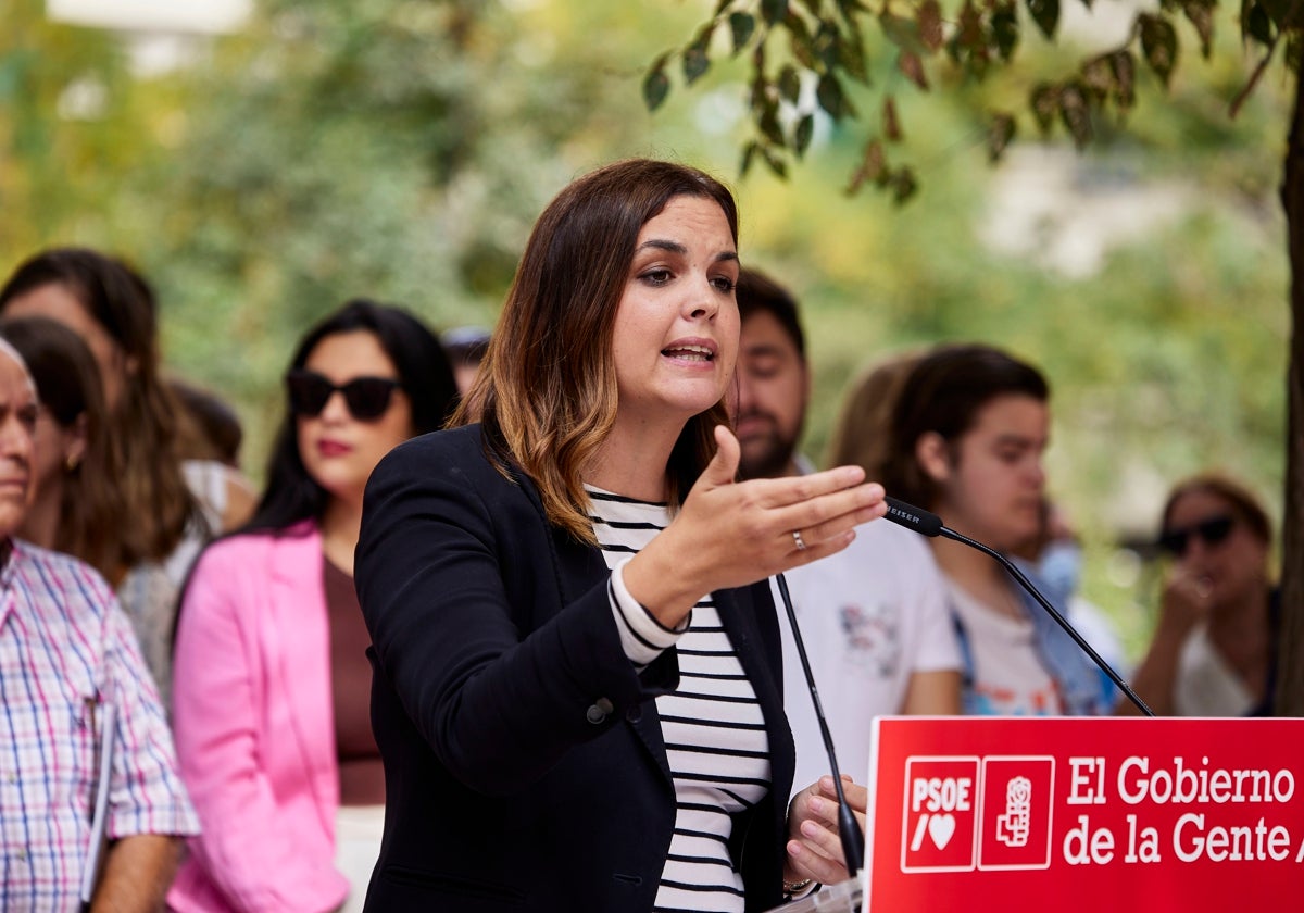 La vicealcaldesa, Sandra Gómez, en un acto del PSPV-PSOE.