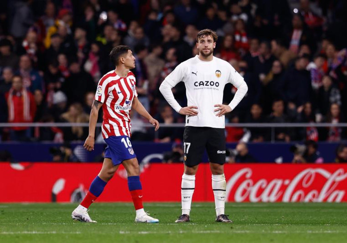 Nico lamenta uno de los goles encajados ante el Atlético en el Wanda.