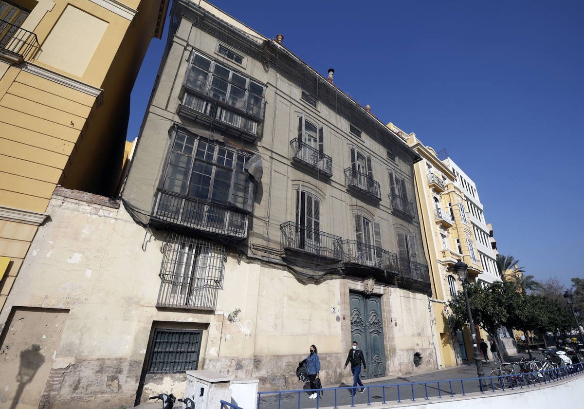 Fachada del palacio del Marqués de Montortal, en una imagen reciente.