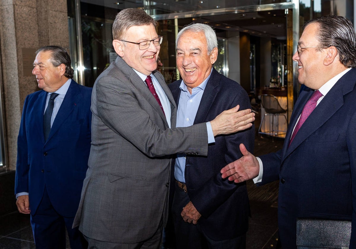 Ximo Puig junto a los empresarios Vicente Boluda, Federico Félix y Antonio Arias