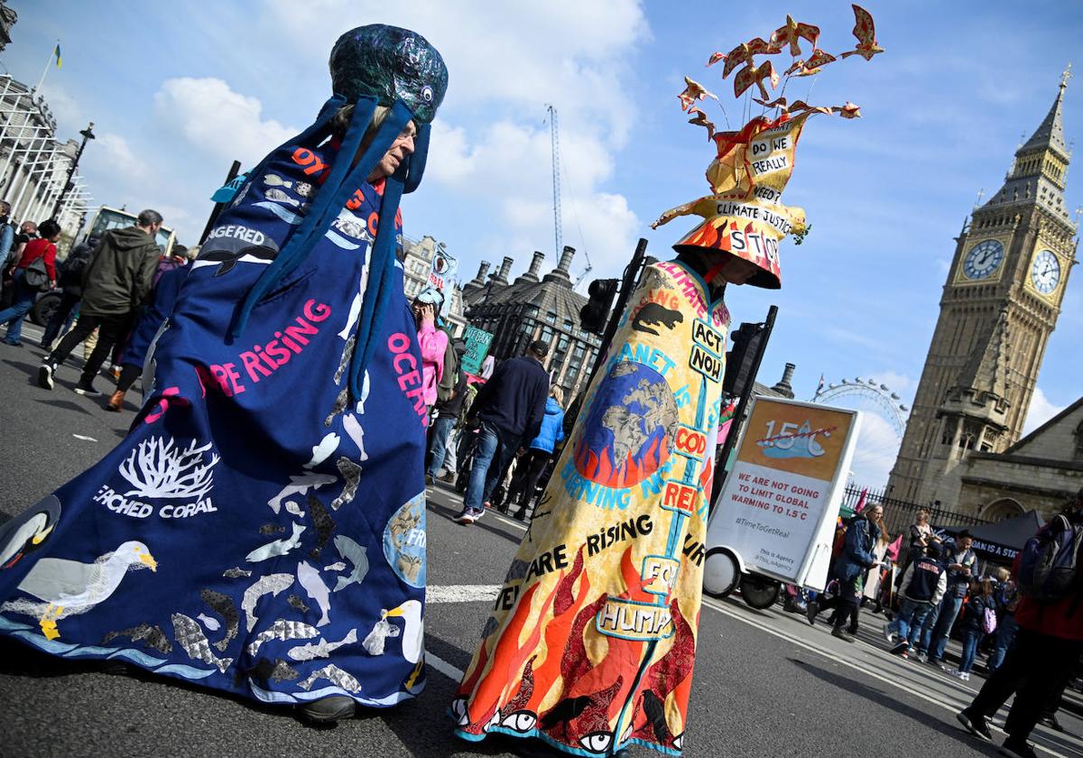 Marcha ecologista en Londres contra el cambio climático