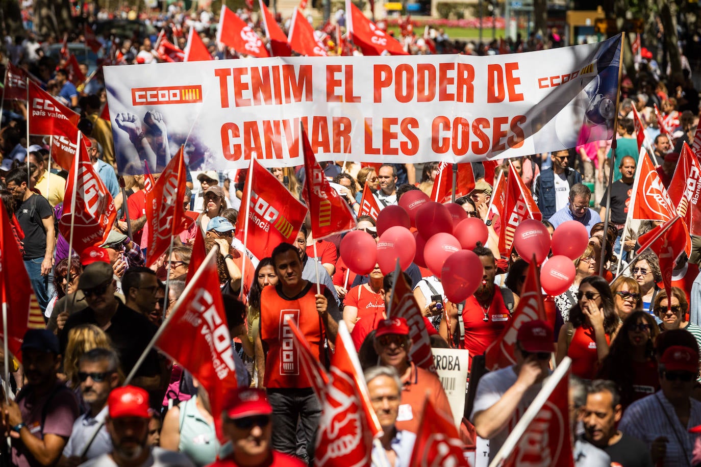 Así ha transcurrido la manifestación del 1 de mayo en Valencia