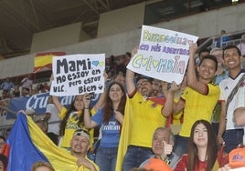 Aficionados colombianos en Murcia en el partido contra España.