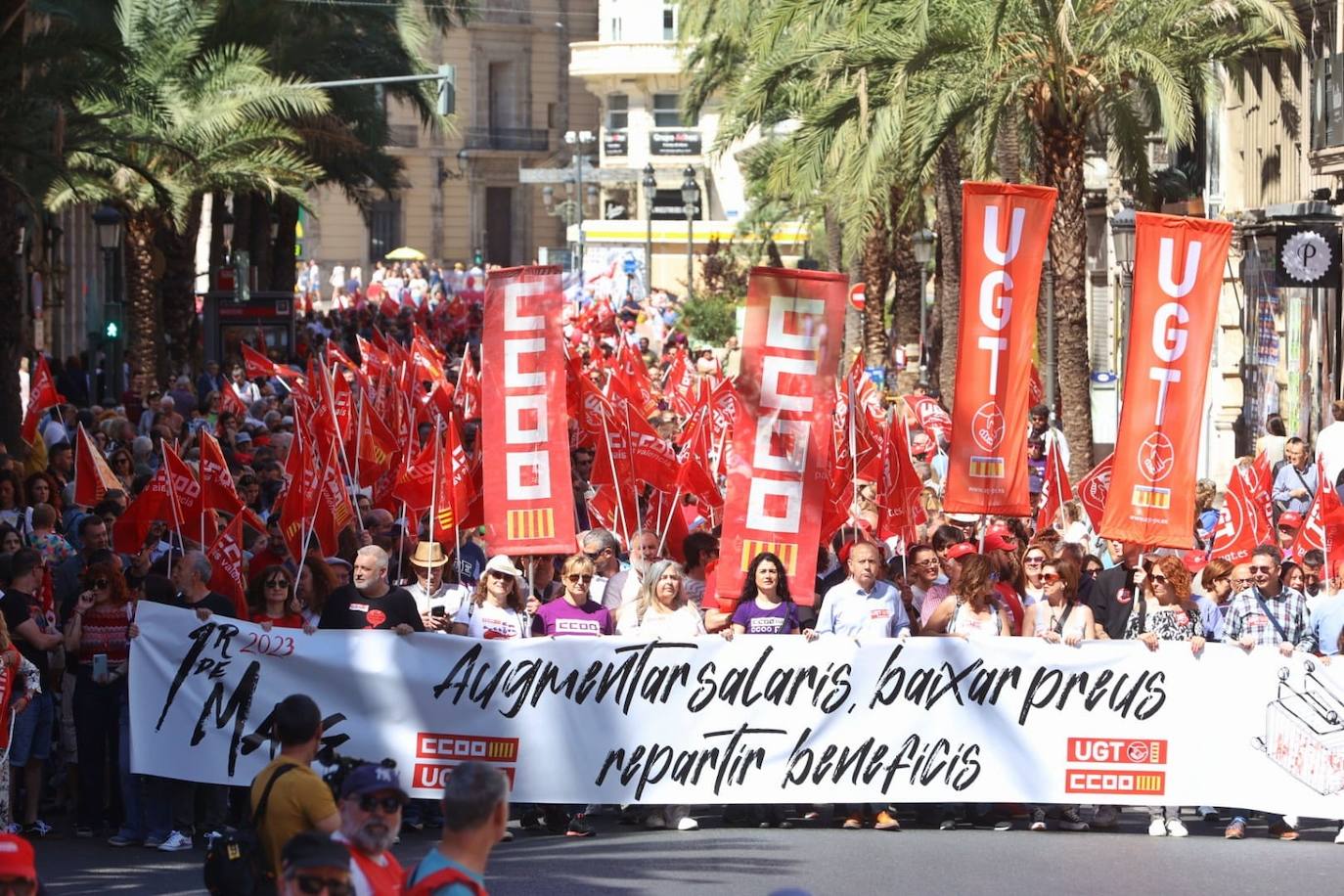 Así ha transcurrido la manifestación del 1 de mayo en Valencia