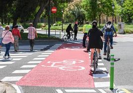 Nuevo tramo de carril bici en Valencia.