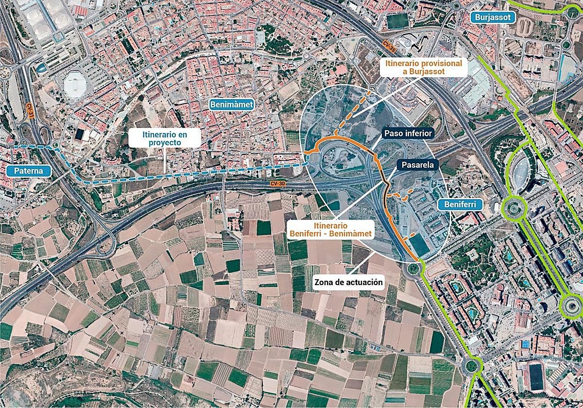 El itinerario ciclopeatonal que unirá Beniferri y Benimàmet