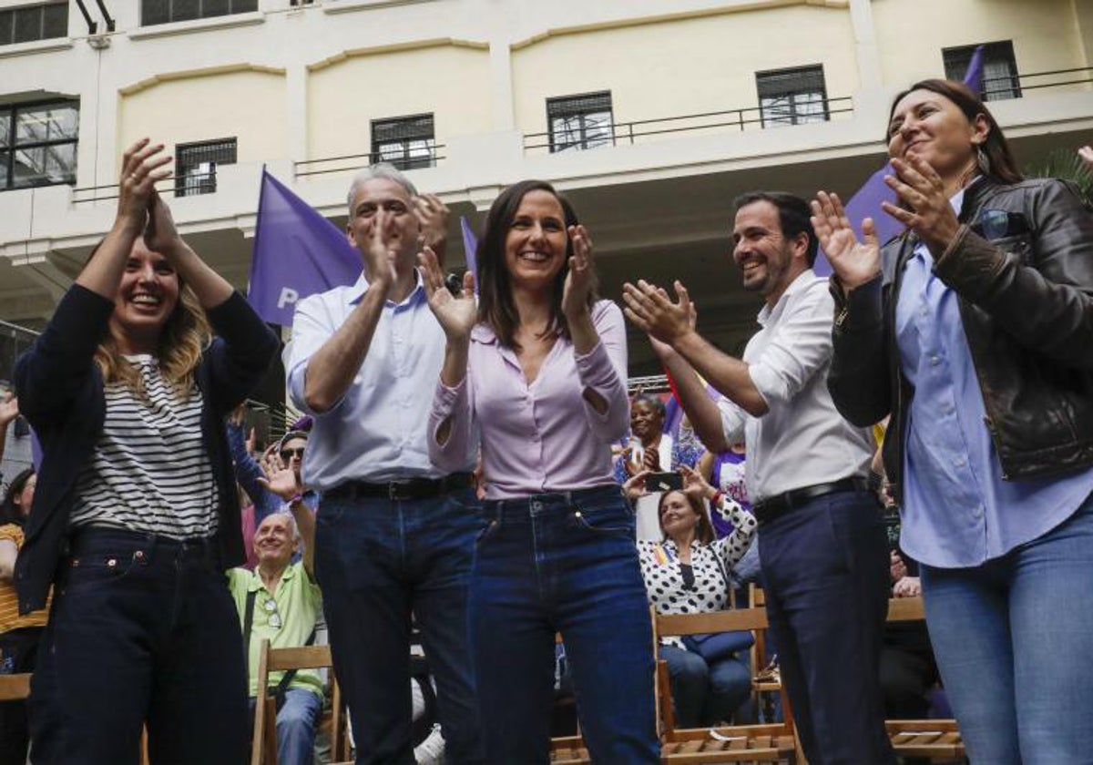 Montero, Illueca, Belarra, Garzón y Pérez Garijo, en Valencia.