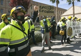 Concentración de bomberos forestales.