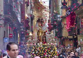 La Virgen de los Desamparados en procesión, imagen de archivo.