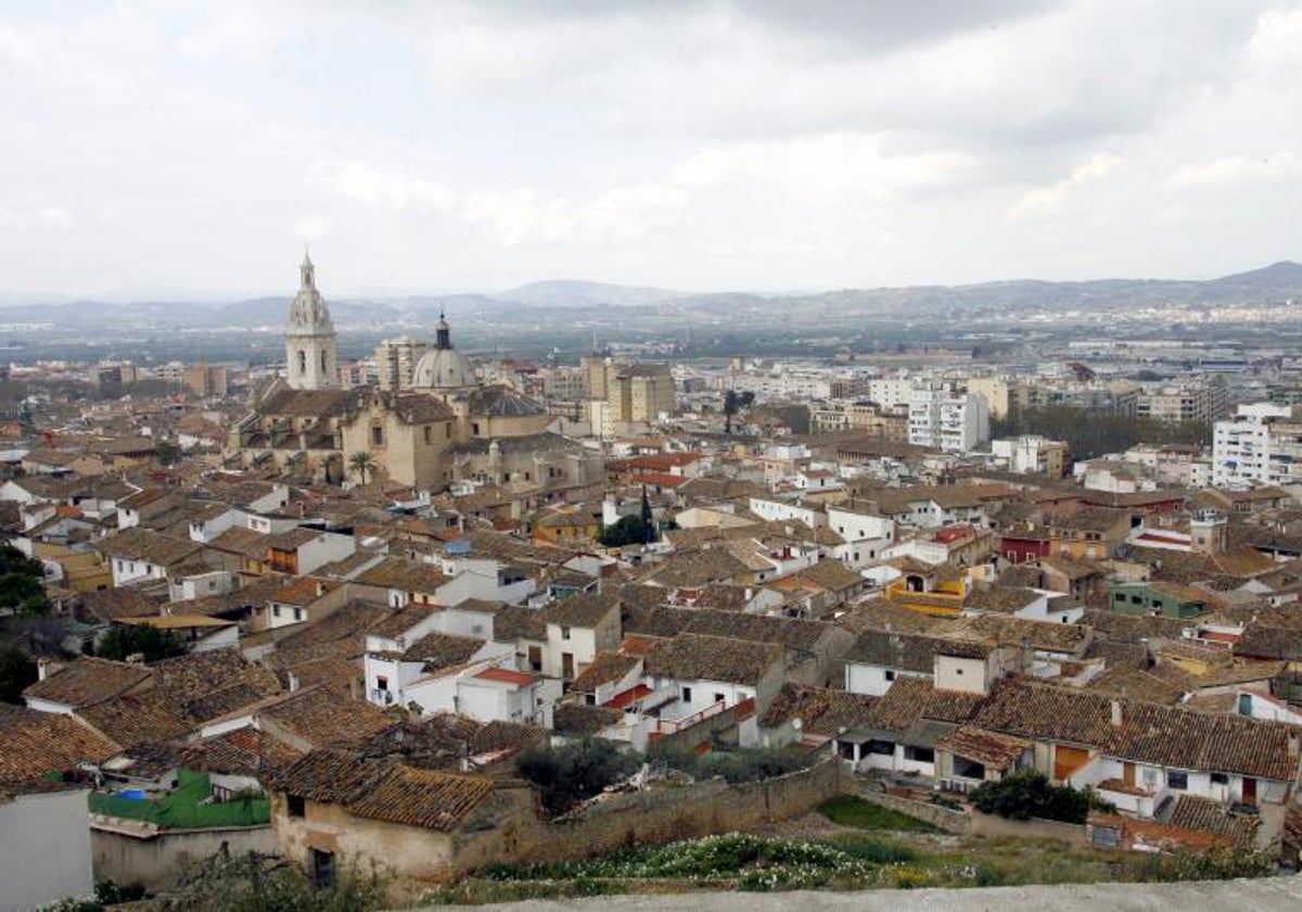 Vista general de casco antiguo de Xàtiva.