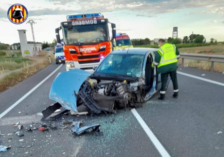 Así ha quedado uno de los vehículos implicados.