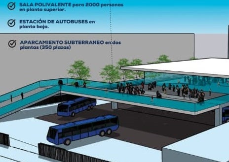 Imagen secundaria 1 - Maquetas del proyecto presentado por el PP de Xàtiva para la remodelación de la estación de autobuses.