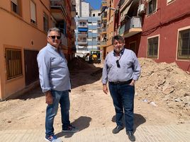 Obras en este barrio alcireño.