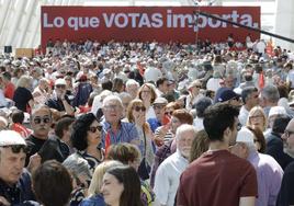 Fotos del mitin de Pedro Sánchez en Valencia antes del 28-M