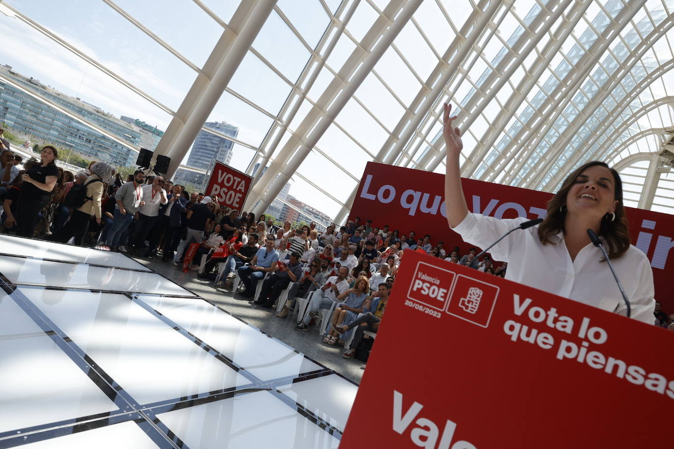 Fotos del mitin de Pedro Sánchez en Valencia antes del 28-M