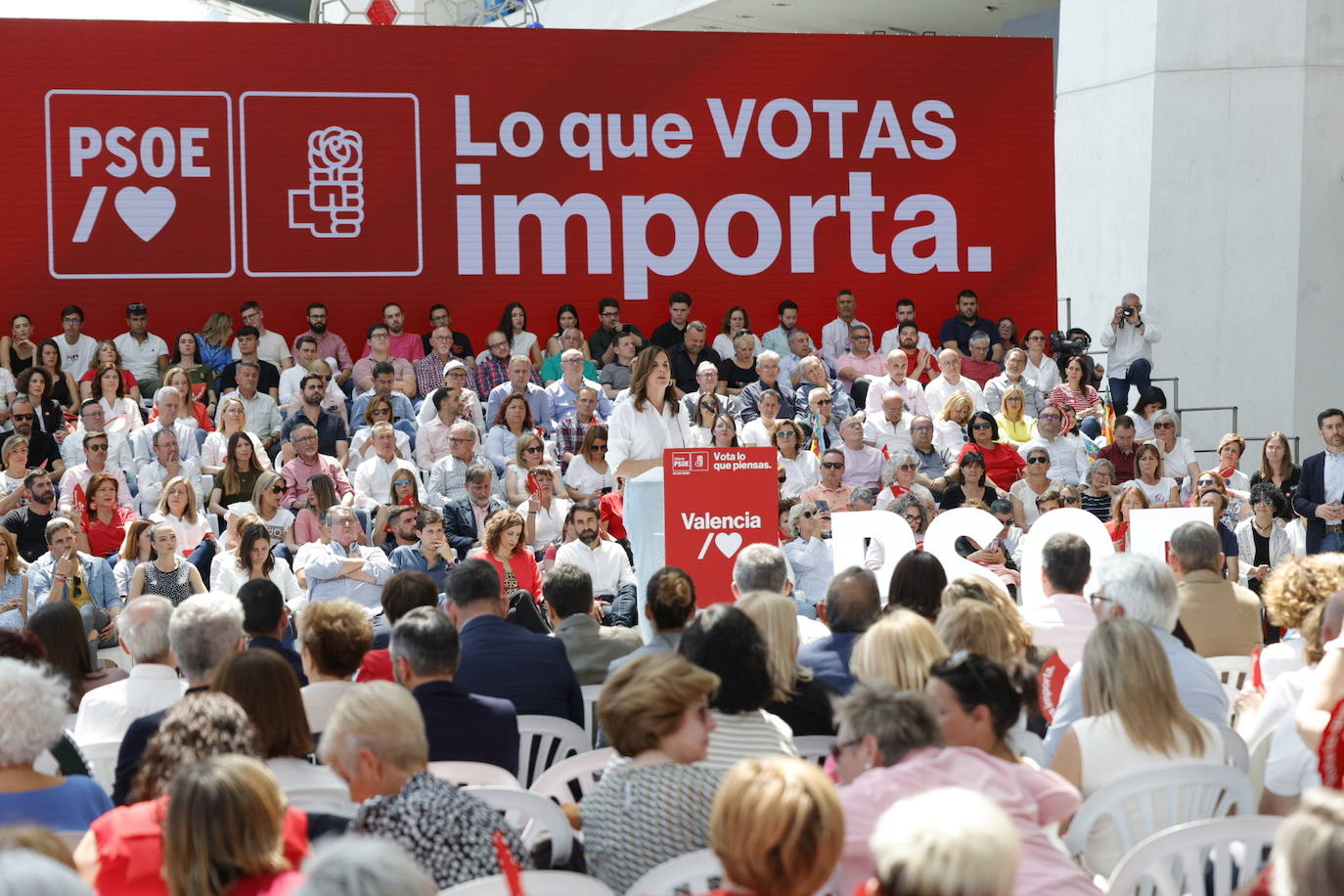 Fotos del mitin de Pedro Sánchez en Valencia antes del 28-M