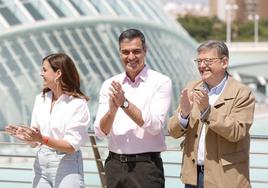 Sánchez y Puig, en el mitin de la Ciudad de las Artes.