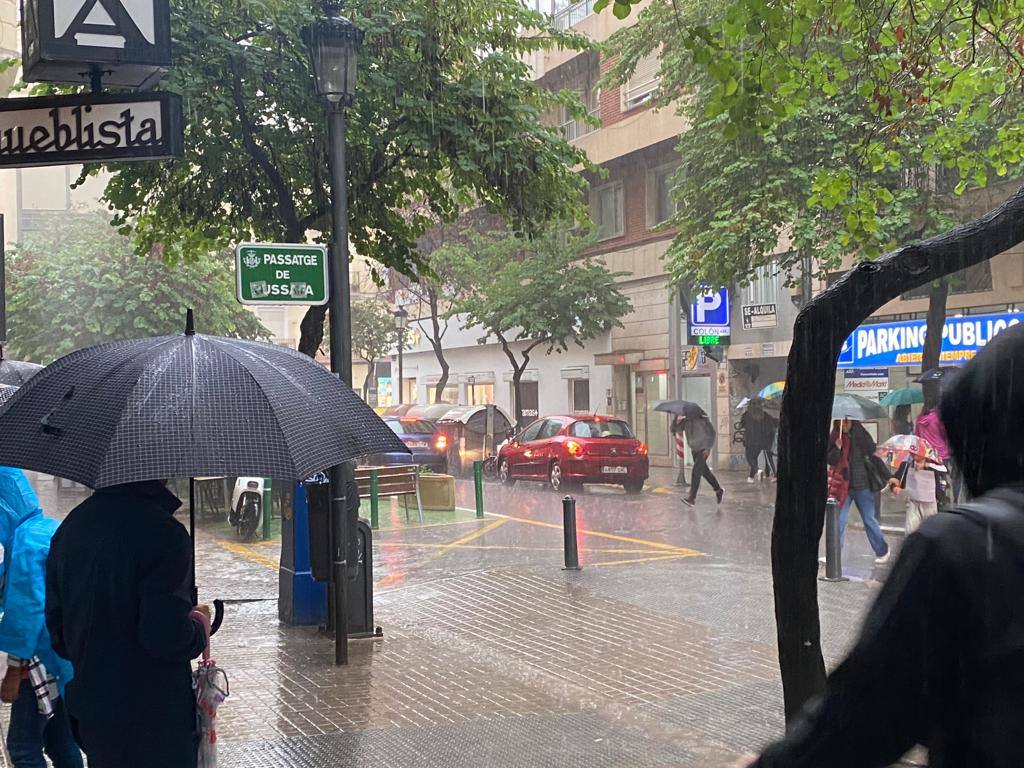 La DANA deja intensas lluvias en Valencia