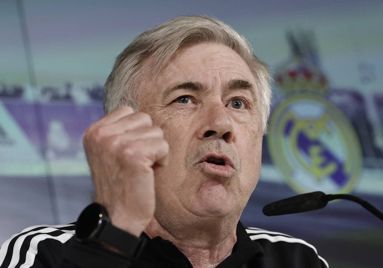 Ancelotti, en rueda de prensa.