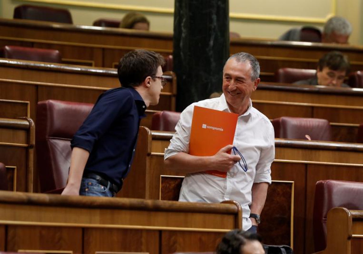 Errejón y Baldoví, en el Congreso.