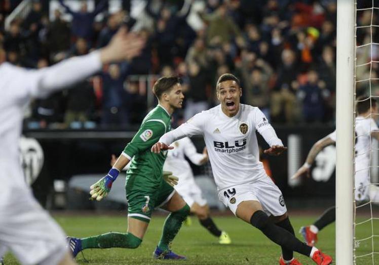 El 3-1 de Rodrigo ante el Getafe.