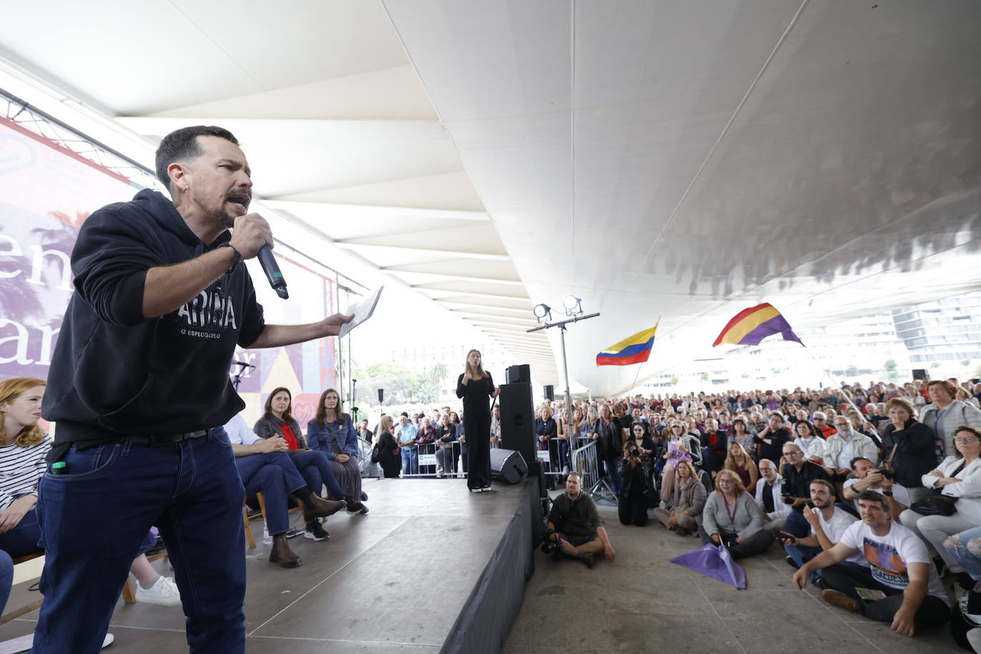 Pablo Iglesias acude al acto de Podemos en Valencia