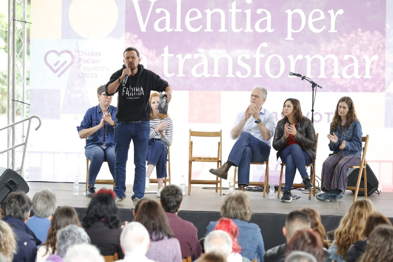 Pablo Iglesias acude al acto de Podemos en Valencia