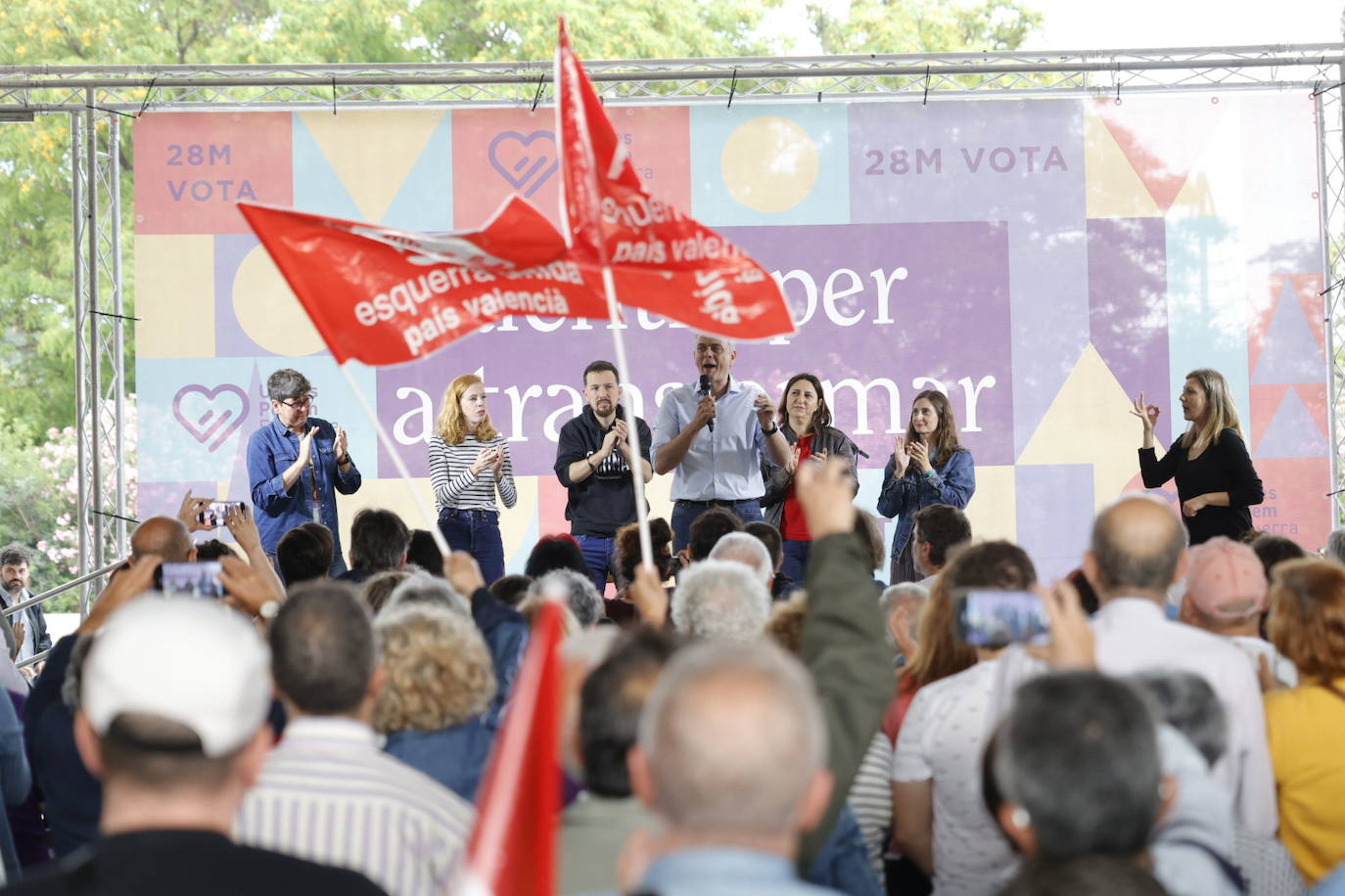 Pablo Iglesias acude al acto de Podemos en Valencia