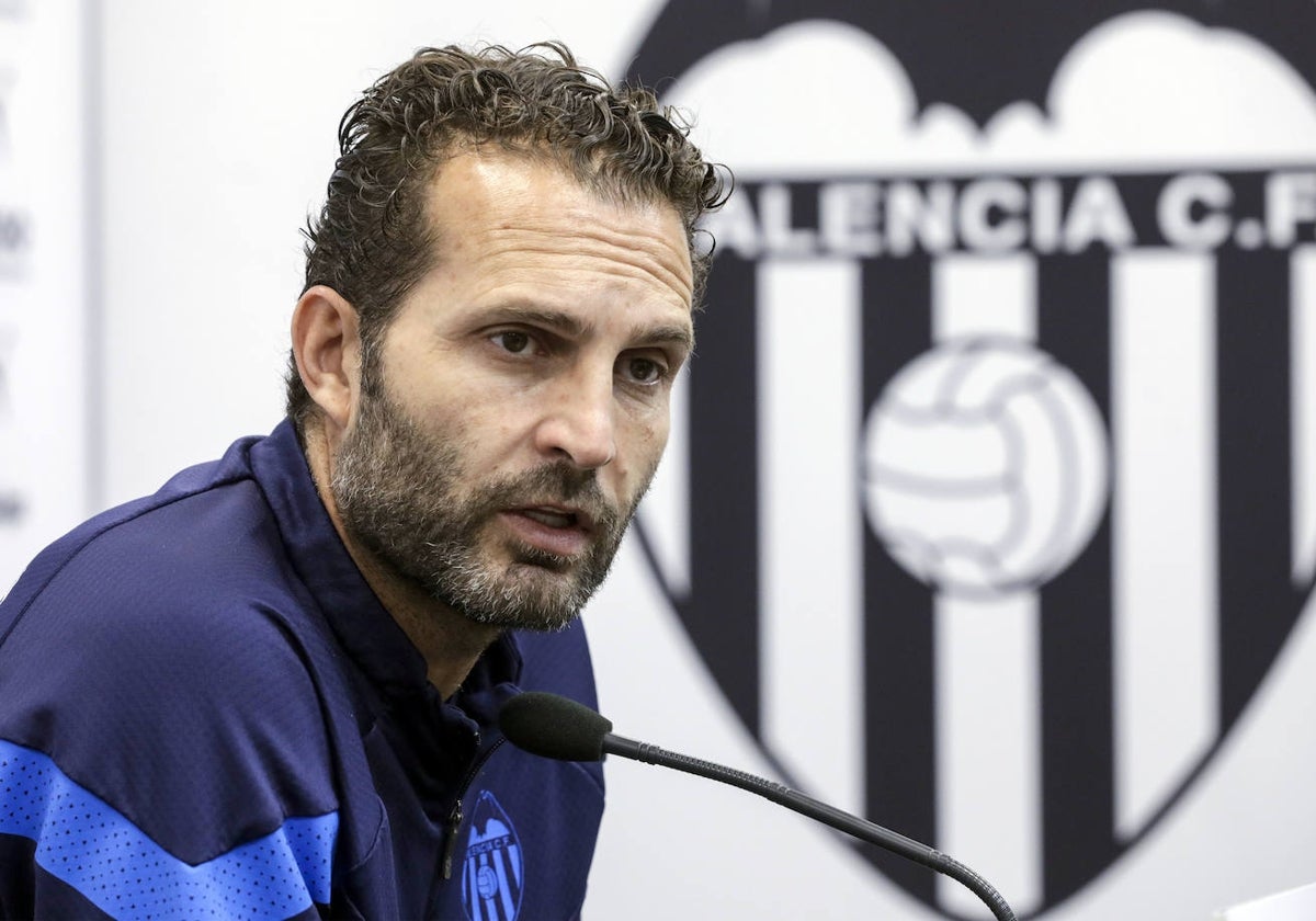 Rubén Baraja, durante su rueda de prensa previa al partido contra el Espanyol.