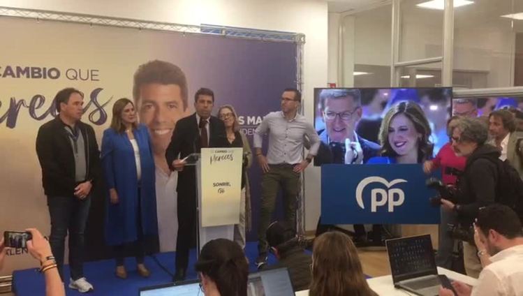 El discurso de Carlos Mazón tras conocer los resultados de las elecciones 2023