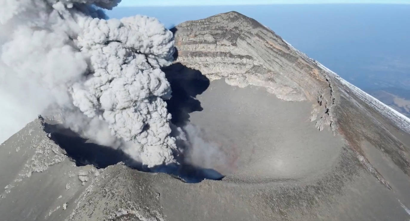 La impresionante erupción del volcán Popocatépetl