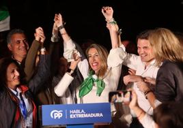 La presidenta del PP y candidata a la presidencia de la Junta de Extremadura, María Guardiola.