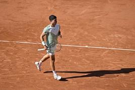 Carlos Alcaraz, en el encuentro de segunda ronda ante Taro Daniel.