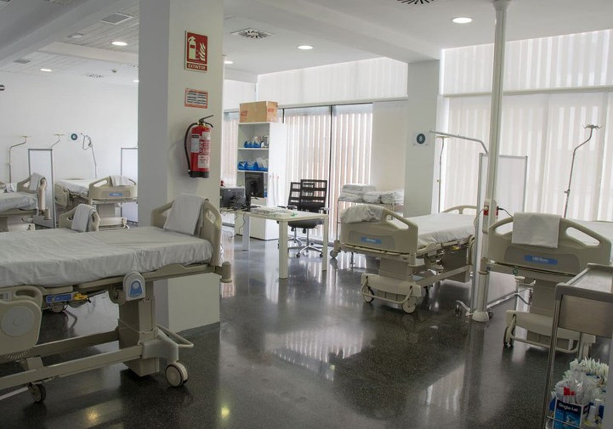 Sala de urgencias del Hospital de Dénia habilitada en plena pandemia.