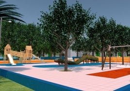 Recreación virtual de la remodelación del parque de la calle Doctor Lluch, en el Cabanyal.