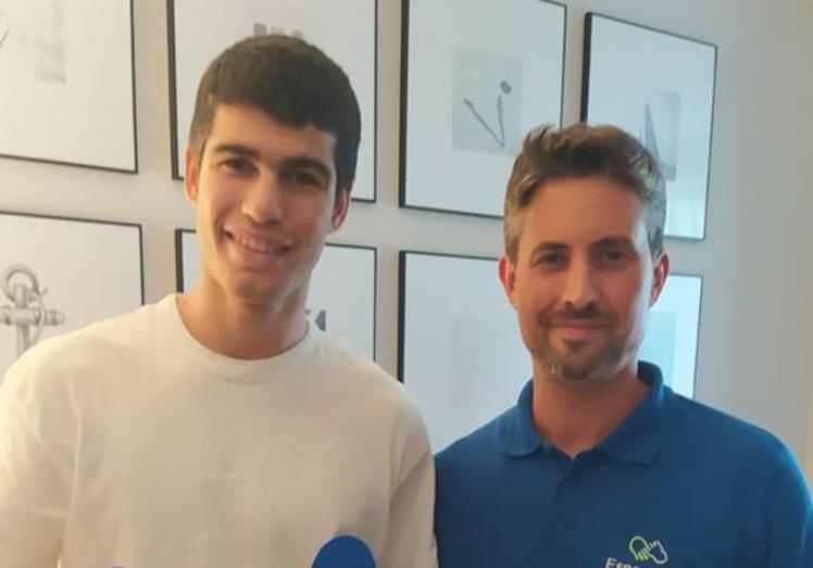 Carlos Alcaraz con Carles Ruiz.
