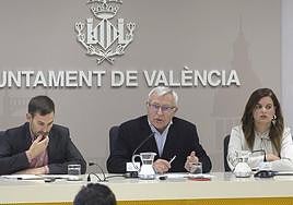Campillo, Ribó y Gómez, durante una rueda de prensa.