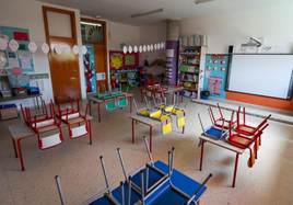 Un aula de Infantil vacía.