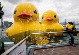 Los gigantes patos hinchables de Hofman llegan a Hong Kong