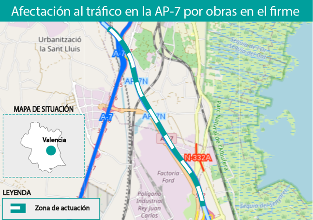 Zona afectada por las obras.